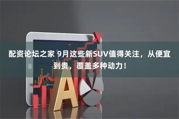 配资论坛之家 9月这些新SUV值得关注，从便宜到贵，覆盖多种动力！
